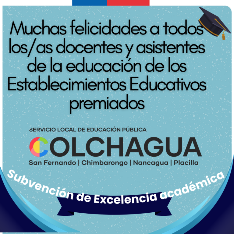 23 Establecimientos Educativos de SLEP Colchagua recibirán Subvención de Excelencia Académica
